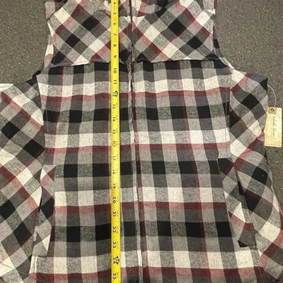 North River Outfitters Western Quilted Heather Grey Red Vest Sz M - Picture 5 of 10